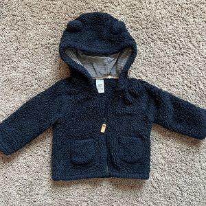 Carter’s baby boy fuzzy bear zip up hooded jacket 24 months